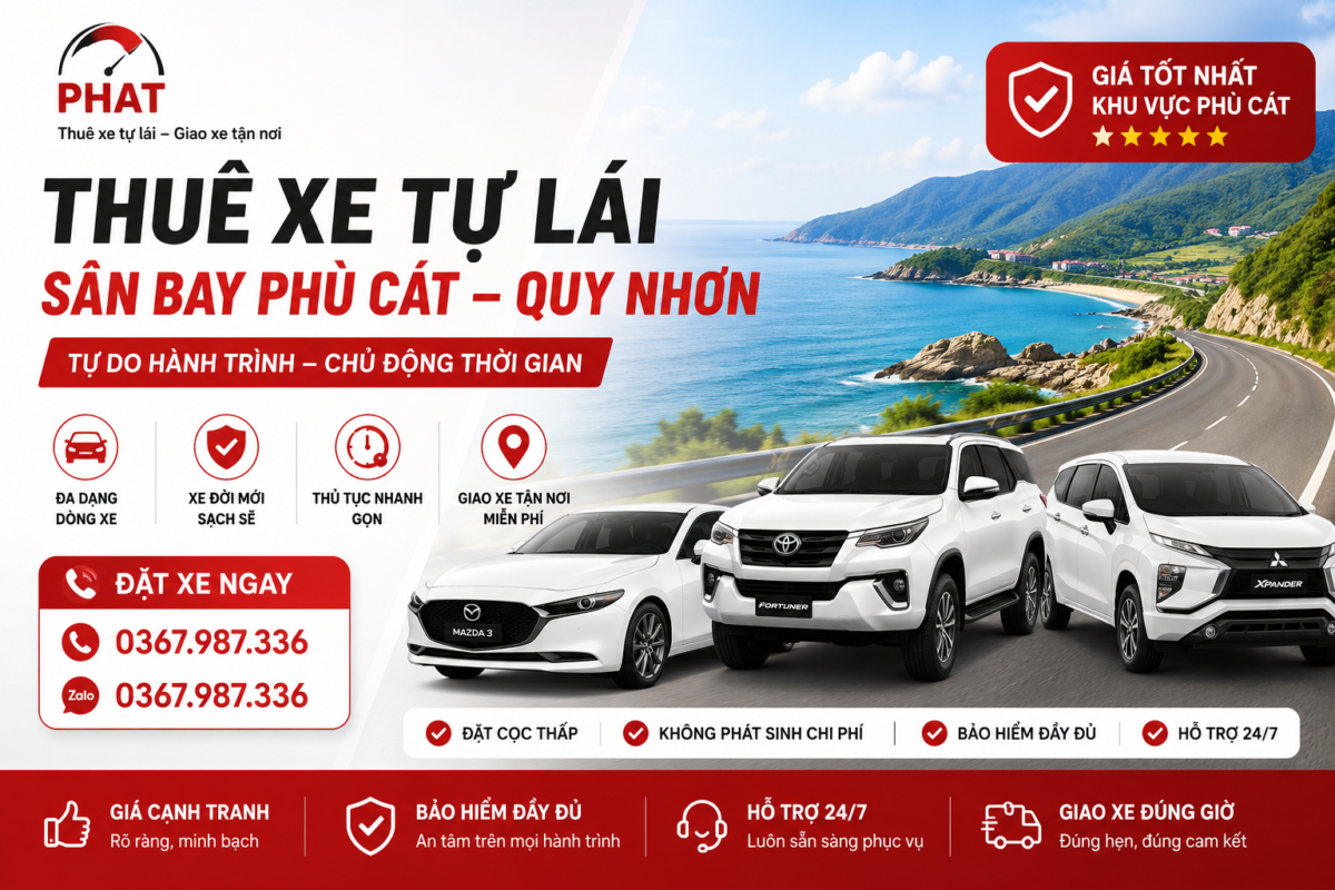 cho thue xe tu lai san bay phu cat quy nhon
